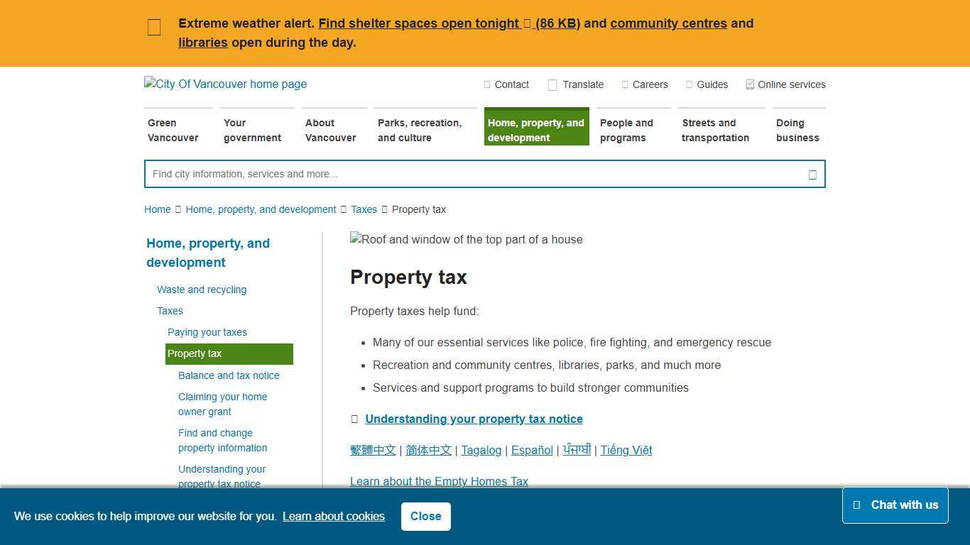 Property tax City of Vancouver